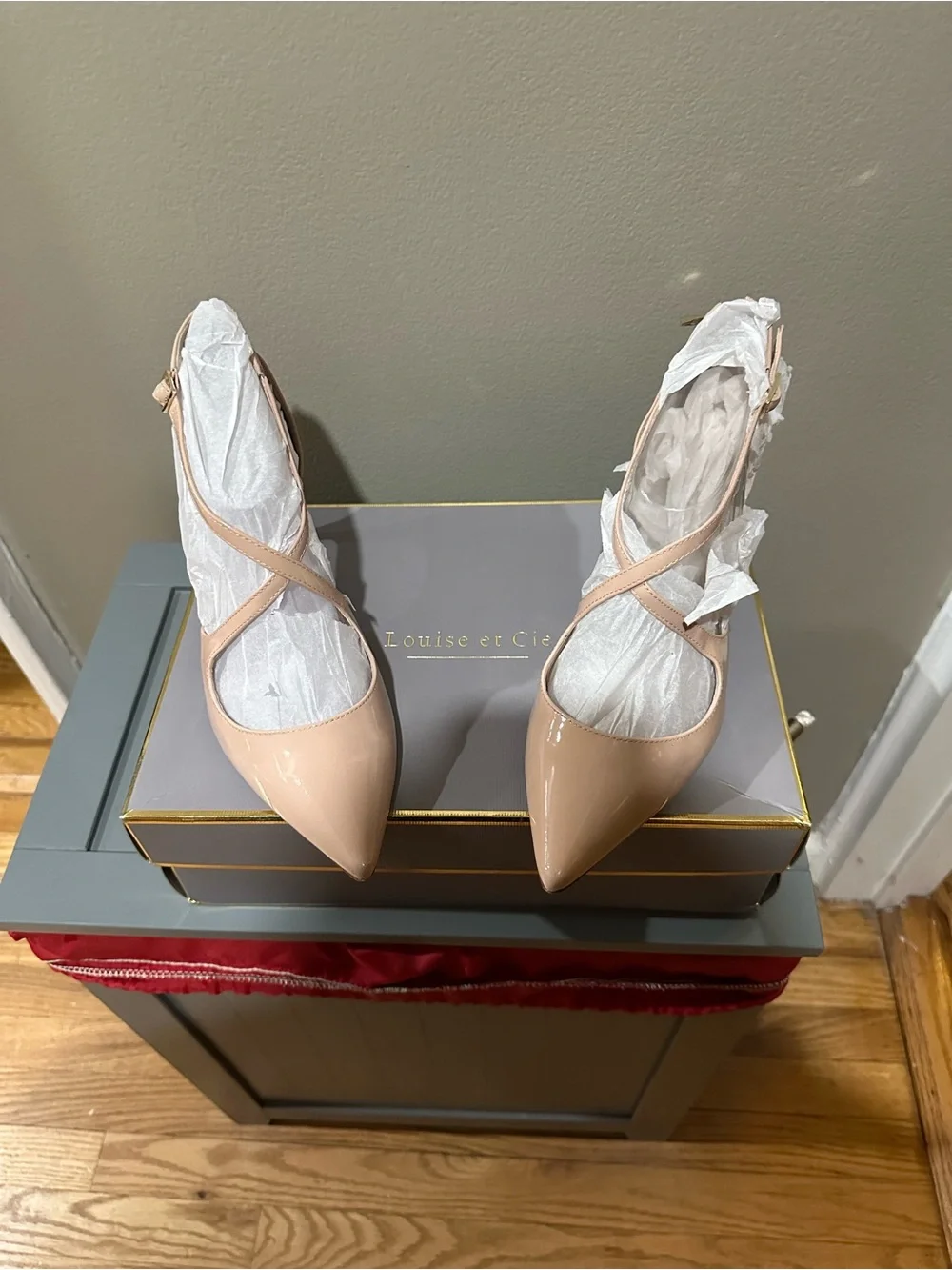 Louise et Cie Blush Patent Pointed-Toe D'Orsay Heels